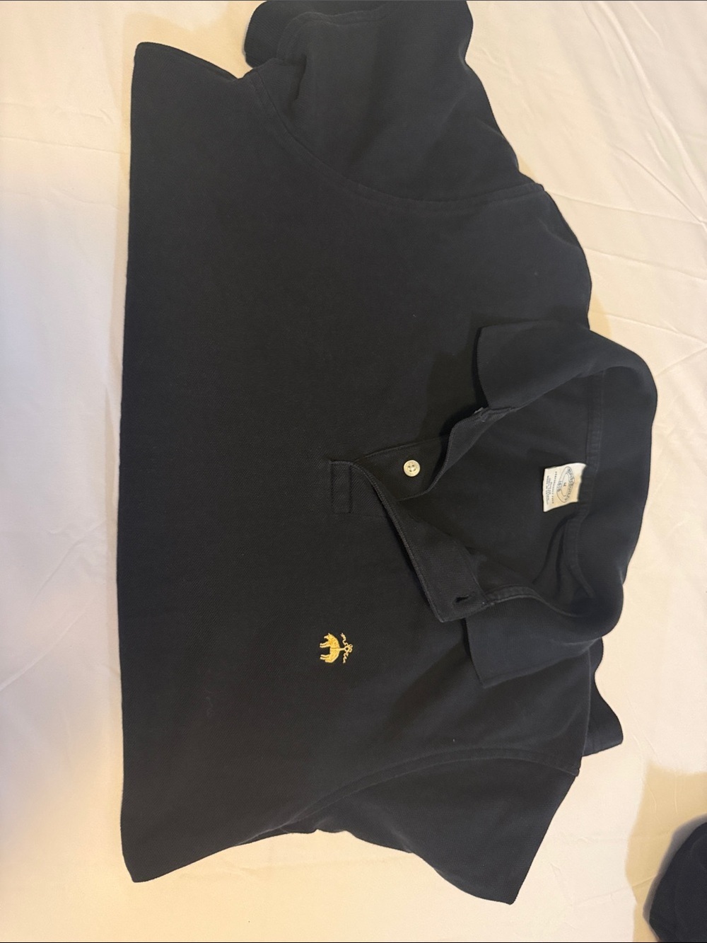 Brooks brother M Black Polo Shirt with Small Yellow Embroidered Logo